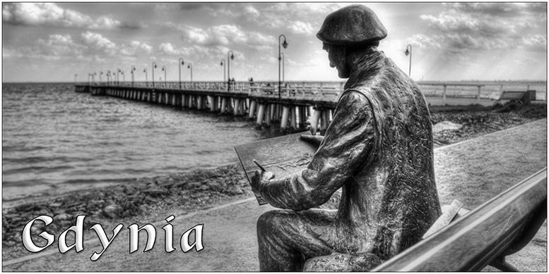 Czarno-bia�e zdj�cia: Gdynia Or�owo, klif Gdynia, molo w Gdyni Or�owie