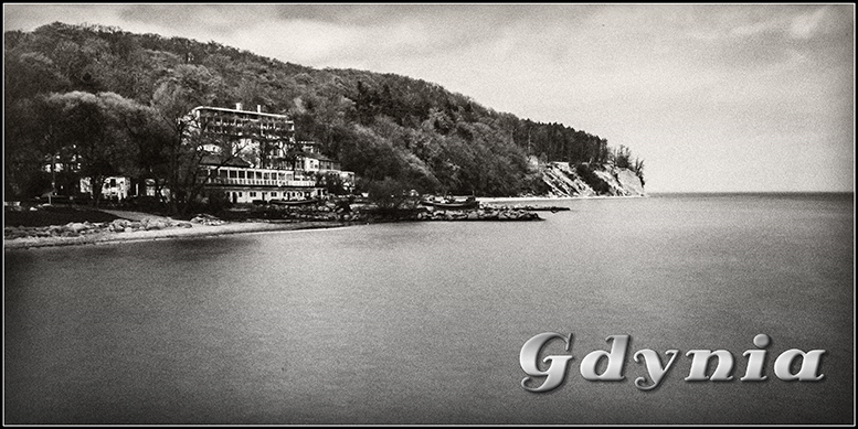 Czarno-bia�e zdj�cia: Gdynia Or�owo, klif Gdynia, molo w Gdyni Or�owie