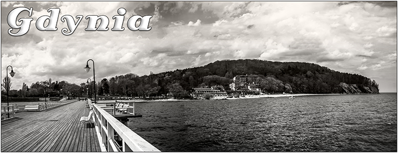 Czarno-bia�e zdj�cia: Gdynia Or�owo, klif Gdynia, molo w Gdyni Or�owie