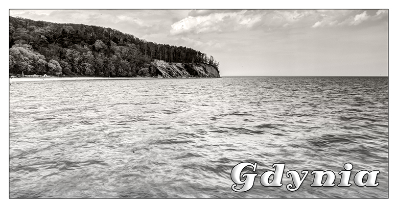 Czarno-bia�e zdj�cia: Gdynia Or�owo, klif Gdynia, molo w Gdyni Or�owie