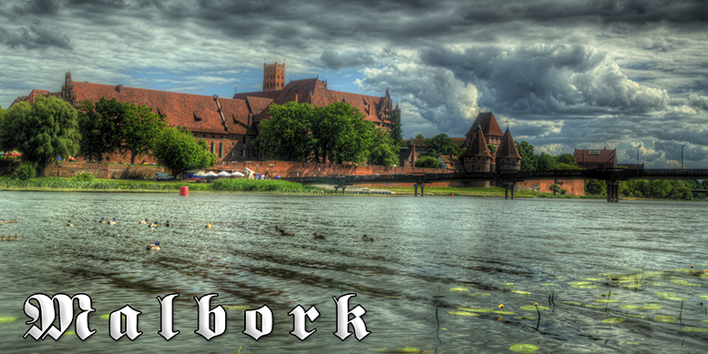 Malbork, Zamek Krzy�acki w Malborku, Nogat, Panorama Zamku w Malborku