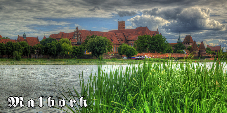 Malbork, Zamek Krzy�acki w Malborku, Nogat, Panorama Zamku w Malborku