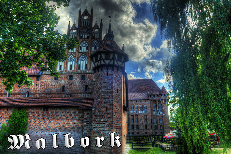 Malbork, Zamek Krzy�acki w Malborku, Nogat, Panorama Zamku w Malborku