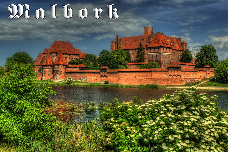 Malbork, Zamek Krzy�acki w Malborku, Nogat, Panorama Zamku w Malborku