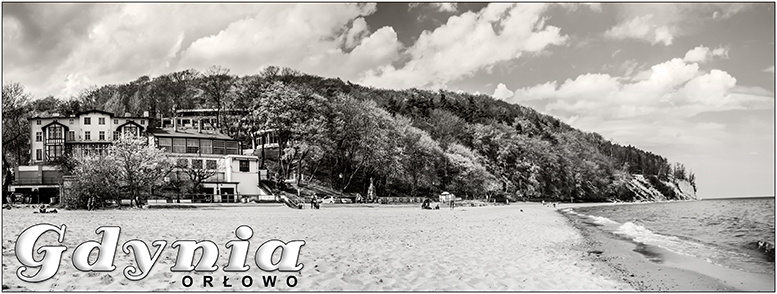 Czarno-bia�e zdj�cia: Gdynia Or�owo, klif Gdynia, molo w Gdyni Or�owie