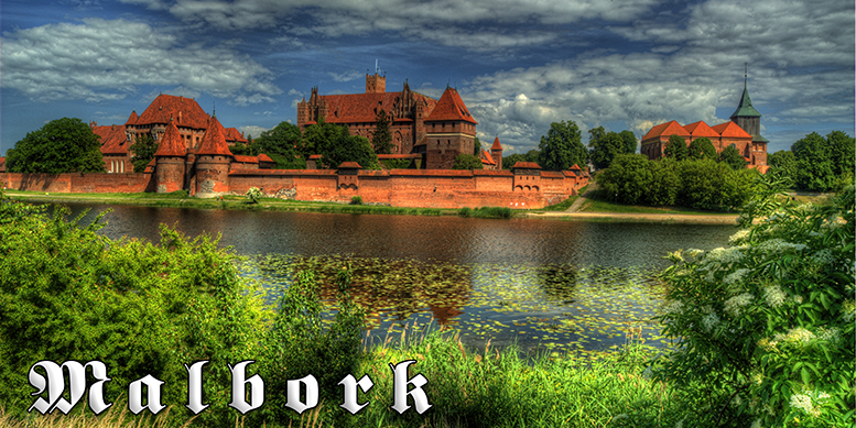 Malbork, Zamek Krzy�acki w Malborku, Nogat, Panorama Zamku w Malborku