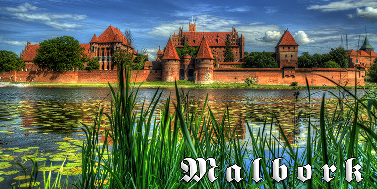 Malbork, Zamek Krzy�acki w Malborku, Nogat, Panorama Zamku w Malborku