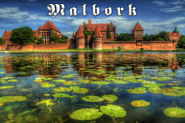 Malbork, Zamek Krzy�acki w Malborku, Nogat, Panorama Zamku w Malborku