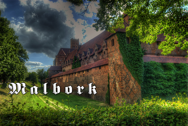 Malbork, Zamek Krzy�acki w Malborku, Nogat, Panorama Zamku w Malborku