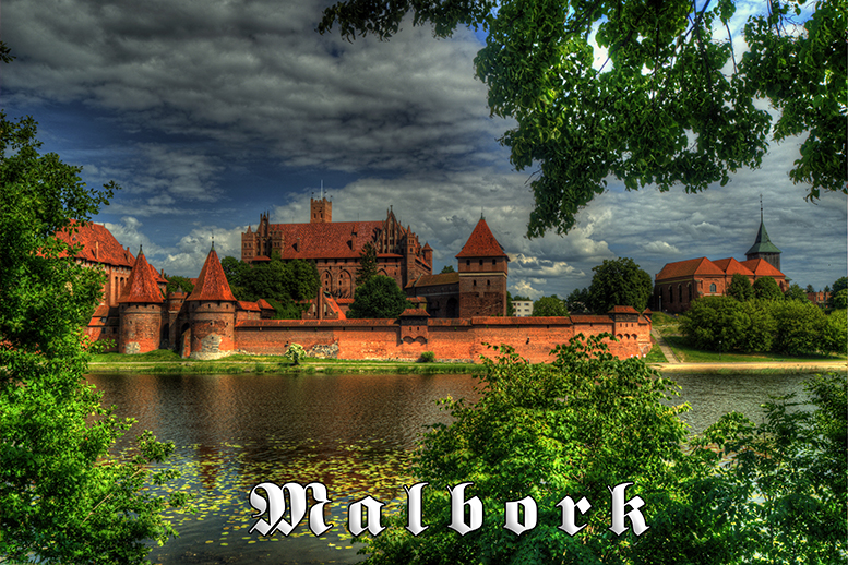 Malbork, Zamek Krzy�acki w Malborku, Nogat, Panorama Zamku w Malborku