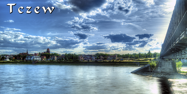Tczew, Most Lisewski, Wis�a w Tczewie, widok Tczewa od strony Wis�y