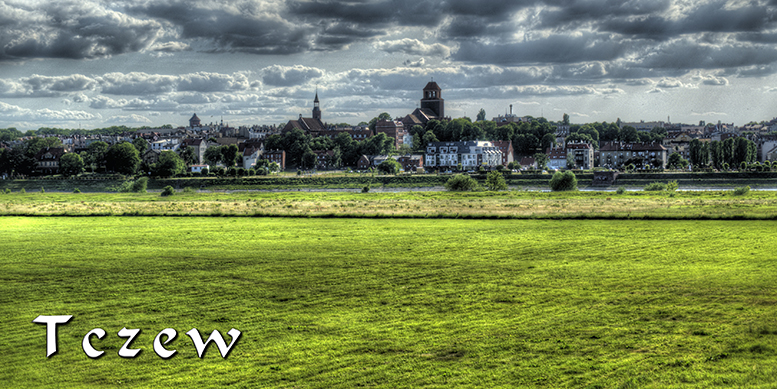 Tczew, Most Lisewski, Wisła w Tczewie, widok Tczewa od strony Wisły